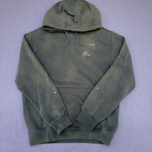 VANS Graphic Print Pullover Hoodie Army Green Men's Small Visualize Eathenticity